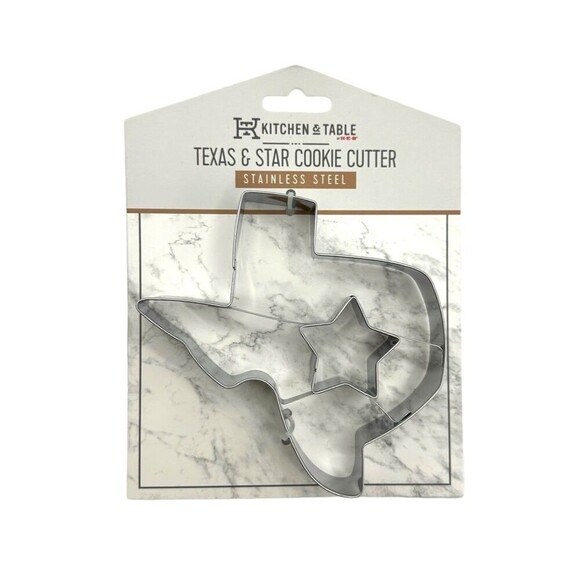 NEW Kitchen & Table Texas and Star Cookie Cutter New in Package Stainless Steel - Picture 1 of 2